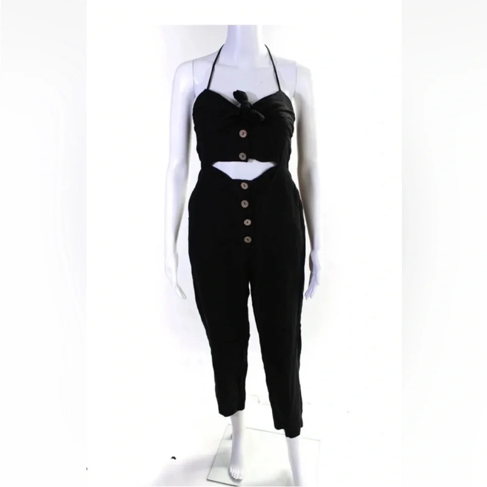MAJORELLE Black Tapered Jumpsuit with Cutout - Picture 5 of 6